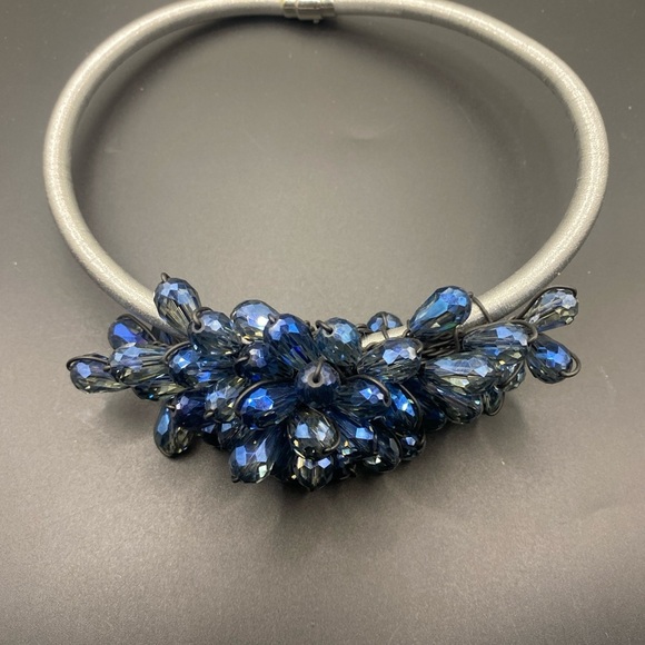 Choker Fashion Necklace with Crystal Faceted Beads - Picture 4 of 7